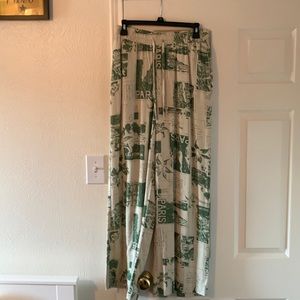 Paris printer flowy trousers.